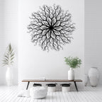 Tree of Life Metal Wall Art, Metal Tree Wall Art, Large Round Sculpture, Round Branch Wall Decor, Large Branch Artwork, Nature Sign, Wall Decor for Living Room, Housewarming Gift (Silver, 19"x19"|47x47cm)
