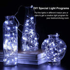 6 Pack Fairy Lights Battery Operated - 7ft 20 LED Twinkle Lights Copper Wire Mini String Lights Firefly Lights for Mason Jars DIY Crafts Christmas Wedding Party Centerpiece Table Decor, Cool White