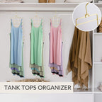 ZEDODIER 3 Pack Tank Top Hanger, Space Saving Bra Hangers, Non-Slip Hanging Sport Bras Holder, Closet Organizers and Storage for Camisoles Tank Tops Bras Ties Swimsuits Strappy Dress, Gold