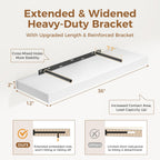 White Floating Shelves 36 Inch Long, 12 Inch Deep Floating Shelves for Wall, 36 x 12 Shelves for Wall Storage & Display, 2" Thick Floating Shelf for Bathroom, Living Room, Bedroom, Set of 1