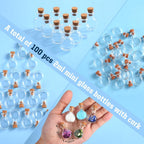 Zhehao 100 Pcs 2 ml Mini Glass Bottles Jars with Cork Stoppers Small Wishing Bottle Tiny Jars with Cork Mini Potion Bottles Clear Drifting Bottle for Wedding Birthday Party DIY Crafts Supplies