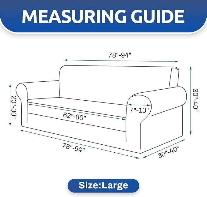 Stretch Couch Covers for Sofa, 3 Cushion Couch Slipcover, Champagne | 1-Piece - Image 4