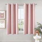 MIULEE Blackout Curtains for Bedroom 2 Panels 34 x 63 Inch Long Pink | Thermal by MIULEE