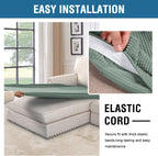 H.VERSAILTEX Super Stretch Individual Chaise Cover Sectional Couch Covers for L Shaped Sofa Both Left/Right Featuring Thick Jacquard Textured Twill Fabric (1 Piece Chaise Cover, Sage)