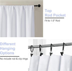 Simplebrand Ava Pure White Curtains 24 Inches Long 2 Panels, Light Filtering - Image 4