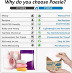 Poesie Travel Laundry Detergent Sheets 120 Sheets Liquidless Clothes Washing Strips Fresh Linen Scent (3 Pack 40 Count)