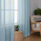 Chyhomenyc Light Blue Sheer Curtains 84 Inch Length 2 Panels, Sky Blue | Light - Image 5
