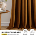 MIULEE Blackout Curtains for Bedroom 2 Panels 40 x 84 Inch Long Gold Brown | - Image 5