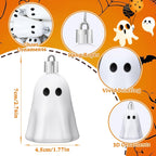 JULMELON 24Pcs Halloween Hanging Ornaments White Ghost Decorations Halloween Tree Decoration Mini Ghost Ornaments for Home Party Decor