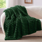 BEDELITE Ribbed Twin Blanket for Couch & Bed, Forest Green, Warm Yet Lightweight - Image 8
