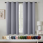 MIULEE Blackout Curtains for Bedroom 2 Panels 40 x 63 Inch Long Silver Grey | by MIULEE