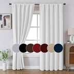 Joydeco 84 Inch 60% Blackout White Curtains 2 Panels, Elegant Soft Sheer - Image 9