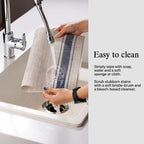 Placemats Set of 8 - Easy Clean Woven Vinyl Placemats for Dining Table, Indoor/Outdoor Place Mats, Washable PVC Table Mats（Blue Skyline）