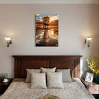 Framed Canvas Wall Painting Lion and Jesus Reflection Religious Poster Inspirational Faith Gallery Picture Print for Living Room and Bedroom Decor 12x16 Inch Ready to Hang