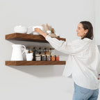 Heimlove 48" Floating Shelves for Wall,10 Deep Rustic Brown Wood Display & Storage Wall Shelves with Heavy Duty Brackets for Bathroom,Bedroom,Kitchen,Living Room,Office