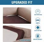 H.VERSAILTEX Velvet Stretch Individual Couch Cushion Cover Plush Cushion Slipcover for Loveseat Sofa Cushion Furniture Protector Seat Cushion Sofa Cover (1 Piece Sofa Cushion Cover, Brown)