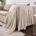 BEDELITE 3D Ribbed Jacquard Linen Fleece Twin Blanket - Image 7