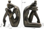 Lukitas Unique Decorative Girl Thinker Bookends, Non-Slip Book Holder, Home Office Bookshelf Decor, Creative Desktop Ornaments for Study Room Hotel Shelves, Resin, 1Pair/2Piece 6.5''