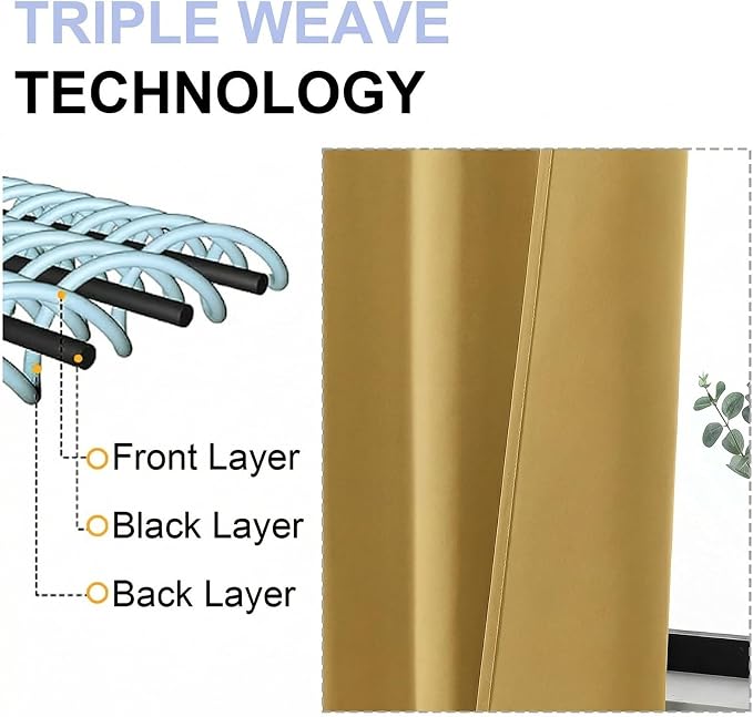 Simplebrand Ava Bright Gold Blackout Curtains - Image 5