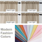Taupe Sheer Curtains 84 Inches Long 2 Panels, Soft Airy Light Filtering Curtains - Image 7