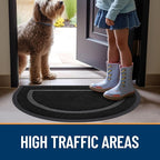 OLANLY Half Circle Front Door Mat Outside 47x32 All-Season Rubber Doormat | - Image 7
