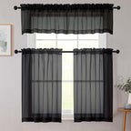 Cafe Curtains 36 Inch Length Tier 2 Pieces, Modern Soft Airy Sheer Kitchen - Image 8
