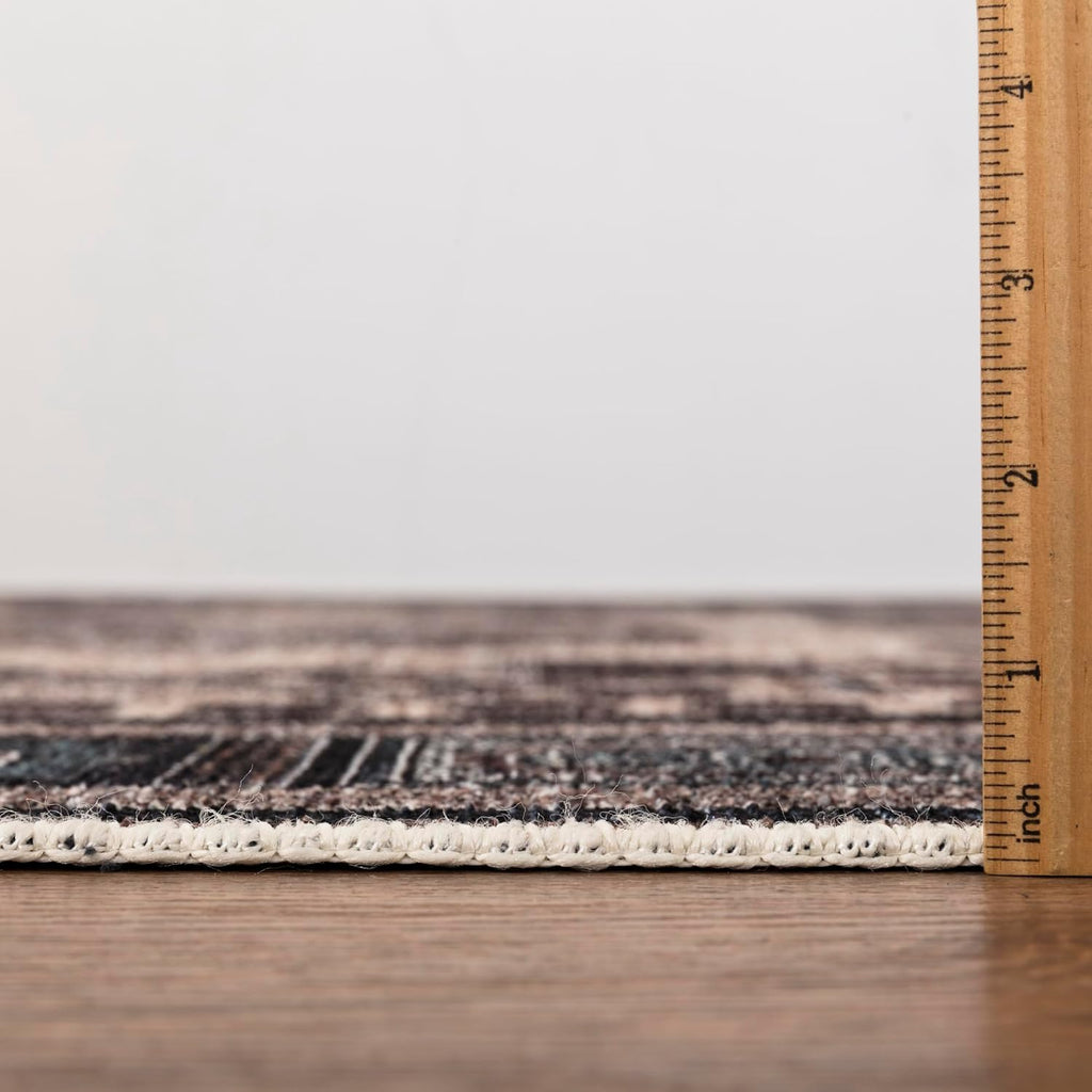 Keen Home Design 6x9 Rug - Machine Washable Area Rug with Non-Slip Backing, Ideal for Living Room, Dining Room, Bedroom - Vintage, Easy Clean, Durable, Low Pile Rug - (6' x 9')