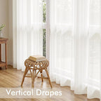 MIULEE Ivory Sheer Curtains 96 Inches Long 4 Panels 54 x 96 Inches | Light - Image 5