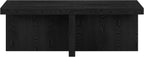 Henn&Hart 44" Rectangular Wood Pedestal Low-Profile Coffee Table for Living Room, Family Room, or Office, Black Grain