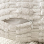 MIULEE Corduroy Decorative Throw Pillow Covers 16x16 Pure White Pack of 2 | - Image 3