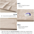 ACOMOPACK Baby Play Mat for Floor 1.3" Thick Memory Foam Play Mat 79"×118" Tummy Time Crawling with Non-Slip Bottom for Living Room,Nursery,Soft Velvet Playpen Mats for Kids,Infants（Beige）