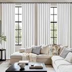 MIULEE White Pinch Pleated 100% Blackout Linen Curtains 40x84 Inches | Room - Image 7