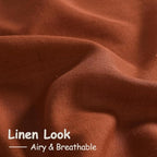 Extra Wide Linen Curtains for Living Room 90 Inches Long Terracotta Light - Image 4