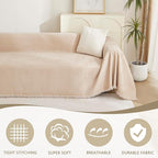 MYSKY HOME Dog Sofa Covers Khaki L-Shaped Sofa Slipcovers, Loveseat Couch - Image 2
