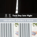 Vision Home Blue Fog Pinch Pleated Full Blackout Curtains Linen Blended Room - Image 4