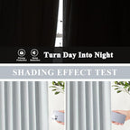 Vision Home Blue Gray Pinch Pleated Full Blackout Curtains Linen Blended Room - Image 3