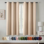 MIULEE Blackout Curtains for Bedroom 2 Panels 40 x 54 Inch Long Beige | Thermal by MIULEE