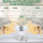 Clear Christmas Lights 25FT 100 Incandescent Bulbs Warm White Mini Lights with White Wire for Christmas Tree, Garland, Thanksgiving, Wedding, Party, Home, Indoor & Outdoor Festival Decoration