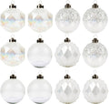 Papyrus 12 Piece Crystal Christmas Glass Ornament Set, 3.15" Dia, 4 Styles Equally Assorted