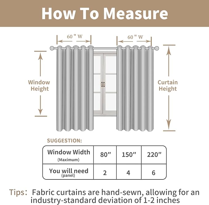 Natural Linen Curtains 63 inch Length - Image 7