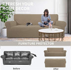 Easy-Going Stretch Loveseat Couch Covers Washable Natural | 1-Piece Loveseat - Image 5