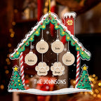 Personalized Family Christmas Acrylic Ornament 2024 - Custom Name Charms Family Members up to 10 People and Pets, Paw Charm Ornament Gifts for Family Tree Decoration (A02, 2 Names)