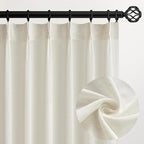 Topfinel 105 Inch Curtains 2 Panels Set, Two Packs Pinch Pleat Back Tab Linen by Topfinel