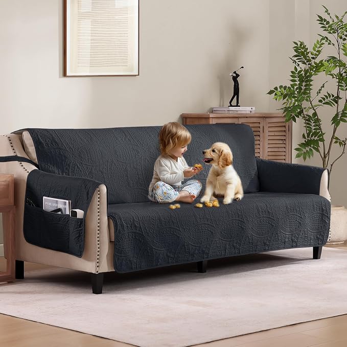 Quilted Grand Sofa Covers for 4 Cushion Couch, Couch Cover for Grand Sofa by Pamhaven