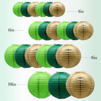 ADLKGG Green Paper Lanterns Party Decorations, Round Hanging Lantern for St. Patrick's Day, Graduation, Wedding, Tropical Jungle Theme Birthday Party Football Theme Baby Shower Decorations