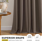 MIULEE Blackout Curtains for Bedroom 2 Panels 40 x 63 Inch Long Tan Brown | - Image 5
