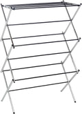 Amazon Basics Foldable Portable Laundry Drying Rack for Indoor Air Drying Clothing, 14.5 x 29.5 x 41.8 inches (LxWxH), Chrome Silver