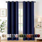 MIULEE Blackout Curtains for Bedroom 2 Panels 40 x 86 Inch Long Navy Blue | by MIULEE