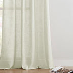 Joydeco Linen Curtains 108 Inch Length 2 Panel Sets, Light Filtering Curtains - Image 7