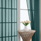 Hunter Green Sheer Curtains 120 Inches Long 2 Panels Set, 59 Inch Extra Wide - Image 3